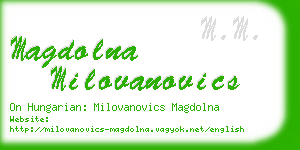 magdolna milovanovics business card